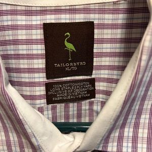 Tailorbyrd Dress Shirt Mens XL  Purple Plaid Button Down Extra Large